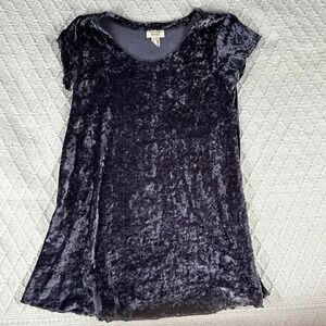 Vintage Victoria's Secret Crushed Velvet Mini Dress Dark Purple Women's Medium
